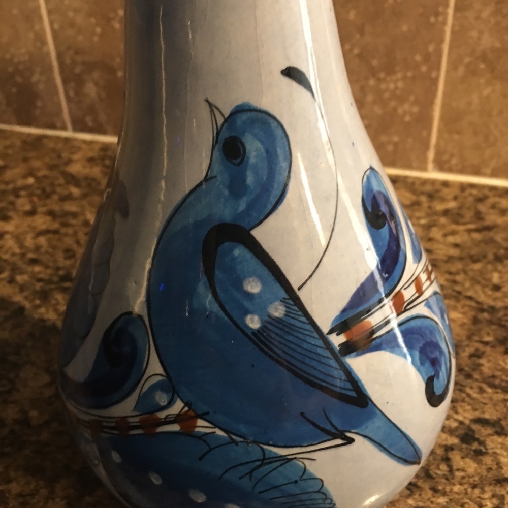 - Tonala Mexico Blue Pottery Vase/Pitcher - Picture 6 of 8
